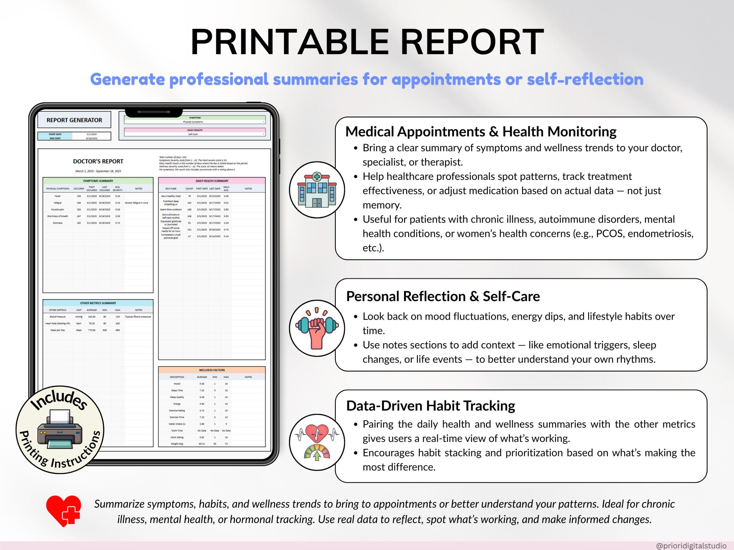 Health Wellness Tracker Spreadsheet Google Sheets V3.8.1 - Image 3