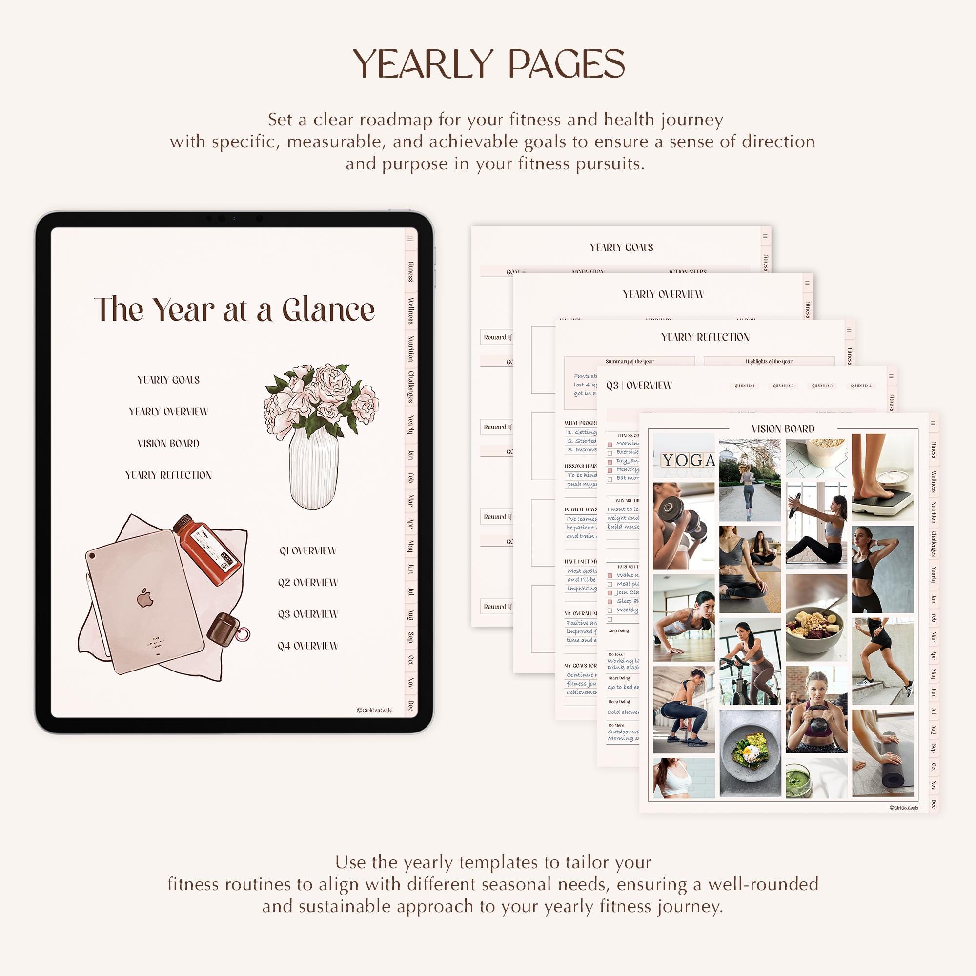 Digital Fitness Planner, Weight Loss & Fitness Tracker, Undated Fitness Journal, Workout Planner, GoodNotes V2.3.3 - Image 5
