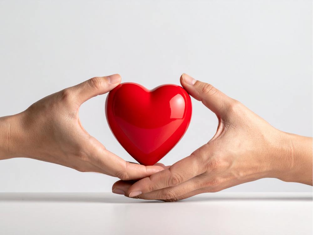 Couple holding hands and apologizing to rebuild trust in their relationship